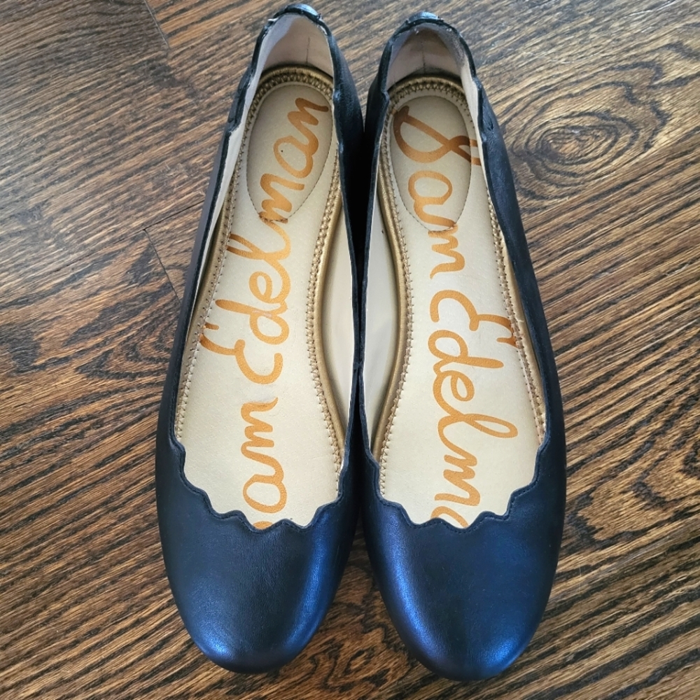 Sam Edelman Black Leather Ballet Flats